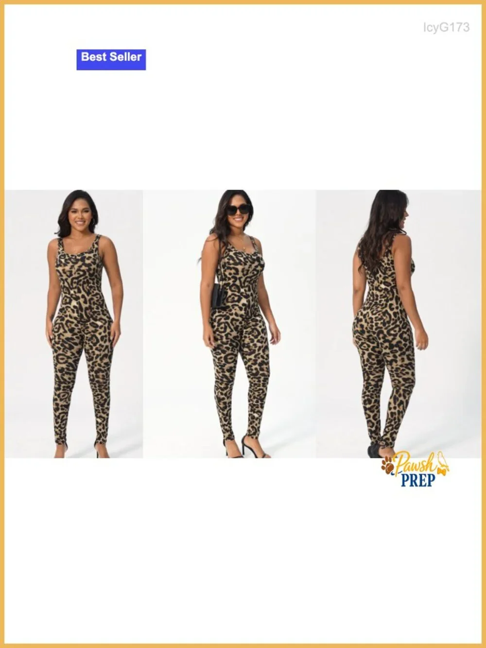 Elegant Leopard Print One Piece Jumpsuit for Women Bodycon Romper Sexy Club
